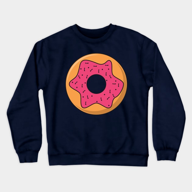 Pink Donut With Lots of Cute Sprinkles Crewneck Sweatshirt by InkyArt